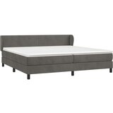  Box spring postelja z vzmetnico temno siva 200x200 cm žamet, (20790129) | Shoptok.si