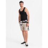 Ombre Men's cotton basic t-shirt with straps - black | Shoptok.si