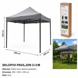 KMT Sklopivi paviljon, 3x3 m, Sivi Cene