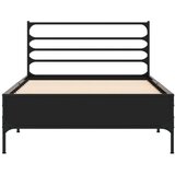  Okvir za krevet crni 75 x 190 cm od konstruirano drvo i metal | shoptok.hr