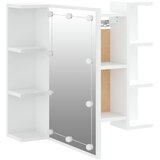 Ormarić s ogledalom i LED svjetlima bijeli 70 x 16,5 x 60 cm | shoptok.hr