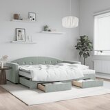  Dnevni krevet na razvlačenje svjetlosivi 90 x 200 cm baršunasti | shoptok.hr