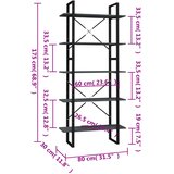 Ormarić za knjige s 5 razina sivi 80 x 30 x 175 cm od borovine | Eponuda.com