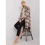 Fashion Hunters Beige and black checked shirt for women Cene