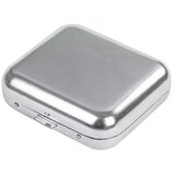 INF Kvadratni Mini Žepni Pepelnik - Prenosni Kovinski Držalnik za Pepel Srebrn, (5000241910) | Shoptok.si
