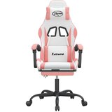  Igraća stolica s osloncem za noge bijelo-ružičasta umjetna koža | shoptok.hr