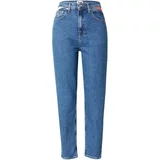Tommy Jeans Traperice 'MOM JeansS' plavi traper / crvena / bijela
