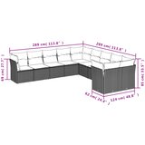  10-dijelni set vrtnih sofa s jastucima bež od poliratana | shoptok.hr