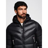 Ombre Men's long quilted jacket with large pockets - beige | shoptok.hr
