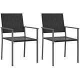  Vrtne stolice 2 kom crne 54 x 62,5 x 89 cm od poliratana | shoptok.hr