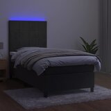  box spring s madracem LED tamnosivi 80 x 200 cm baršun | shoptok.hr