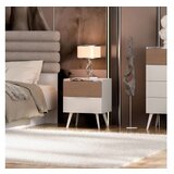 Hanah home Noćni ormarić braon - bele boje Milano | ePonuda.com