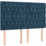  Box spring postelja z vzmetnico temno modra 140x200 cm žamet, (20902509) | Shoptok.si