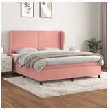 vidaXL Box spring postelja z vzmetnico roza 180x200 cm žamet Cene