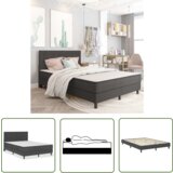 The Living Store Boxspring postelja temno siva iz blaga 140x200 cm - Boxspring Postelja, (21737319) | Shoptok.si