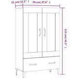  Visoka komoda boja hrasta sonome 70x31x115 cm konstruirano drvo | shoptok.hr