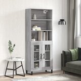 vidaXL Visoka komoda siva sonome 69 5x34x180 cm od konstruiranog drva | shoptok.hr
