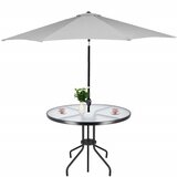 springos stakleni okrugli vrtni stol, crni 90 cm | shoptok.hr