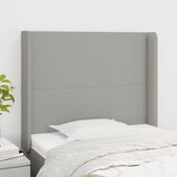  Uzglavlje s ušima svjetlosivo 93x16x118/128 cm od tkanine | shoptok.hr