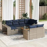 vidaXL 11-dijelni set vrtnih sofa od poliratana s jastucima sivi | shoptok.hr