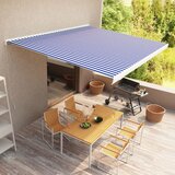 vidaXL Ročno zložljiva kasetna tenda 450x300 cm modra in bela | Shoptok.si