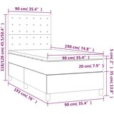  box spring s madracem LED crni 90x190 cm baršun | shoptok.hr