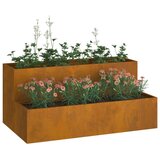  Vrtni saksija 2 nivoa 100x60x45 cm Čelik otporan na vremenske uvjete | shoptok.hr