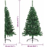  Umjetna polovica božićnog drvca sa stalkom zelena 120 cm PVC | shoptok.hr