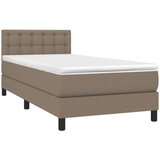 Box spring postelja z vzmetnico LED taupe 90x200 cm blago, (20895688) | Shoptok.si