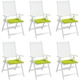 vidaXL Jastuci za vrtne stolice 6 kom zeleni 40 x 40 x 3 cm od tkanine | shoptok.hr