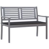 The Living Store Vrtna klop za 2 osebi z blazino 120 cm siv evkaliptusov les - Klop, (21476779) | Shoptok.si