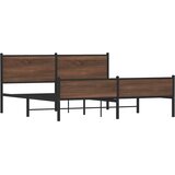 Metalni okvir kreveta bez madraca smeđa boja hrasta 183x213 cm | shoptok.hr