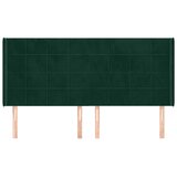 Uzglavlje s ušima tamnozeleno 203x16x118/128 cm baršunasto | shoptok.hr