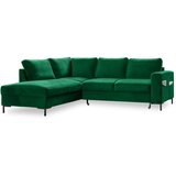 Miuform Temno zelena žametna raztegljiva kotna sedežna garnitura (levi kot) Lofty Lilly – | Shoptok.si