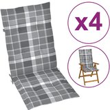 vidaXL Jastuci za stolice 4 kom sivi karirani 120x50x3 cm od tkanine Cijene