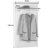 Mömax Garderobni Panel Alassio, Bela | Shoptok.si