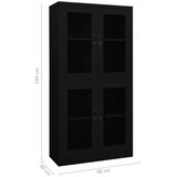 vidaXL Pisarniška omara črna 90x40x180 cm jeklo in kaljeno steklo | Shoptok.si
