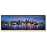  Slika - New York Nights 90x30 U prirodnom drvenom okviru | shoptok.hr