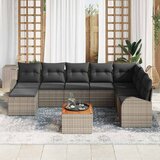 vidaXL Vrtna sedežna garnitura s shranjevanjem 9 pcs Siva poli ratan, (5000153799) | Shoptok.si