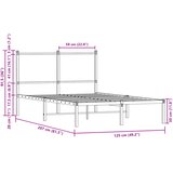  Metalni okvir kreveta bez madraca boja hrasta 120x200 cm | shoptok.hr