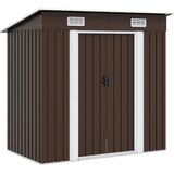  Vrtna kućica za pohranu smeđa 194 x 121 x 181 cm čelična | shoptok.hr