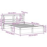  Posteljni okvir z vzglavjem 120x190 cm trdna borovina, (21307554) | Shoptok.si