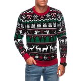 Edoti Men's Norwegian winter sweater with Christmas patterns - black | shoptok.hr