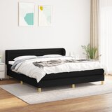  The Living Store Box spring postelja z vzmetnico črna 180x200 cm blago - Box Spring Postelja, (21514630) Cene
