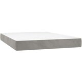 vidaXL Box spring postelja z vzmetnico svetlo siv 140x190 cm žamet | Shoptok.si