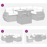 vidaXL 6-dijelni set vrtnih sofa s jastucima crni od poliratana | shoptok.hr
