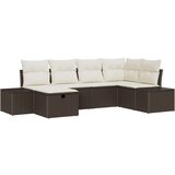  Set od 6 komada vrtne sofe s jastučićima smeđa poli ratan | shoptok.hr