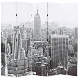 vidaXL Zložljiv paravan 200x170 cm New York podnevi črn in bel Cene