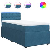 Maison Chic Box spring postelja - Vzmetna postelja z vzmetnico modra 90x190 cm žamet SL17355, (21883024) | Shoptok.si