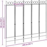 5-Panelni Pregrađivač Bež 200 x 180 cm Tkanina | shoptok.hr